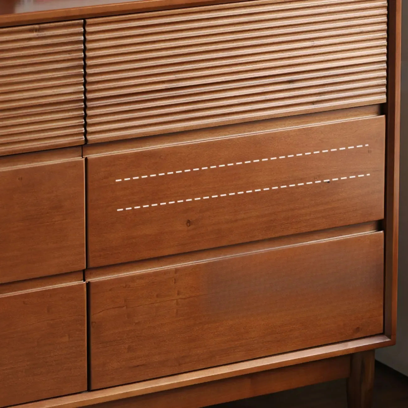 Rustic Brown Medium Wood Double Dresser in Horizontal
