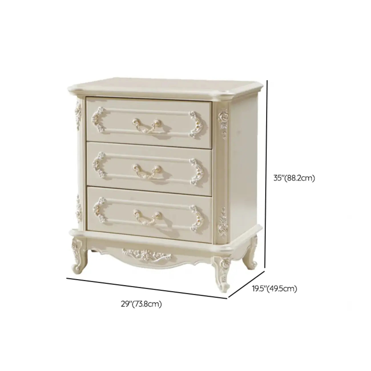 Nordic Wooden Narrow Single 3-Drawer Dresser