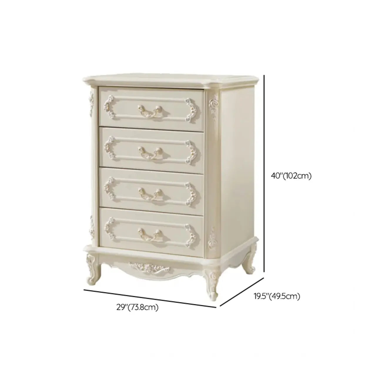 Nordic Wooden Narrow Single 3-Drawer Dresser