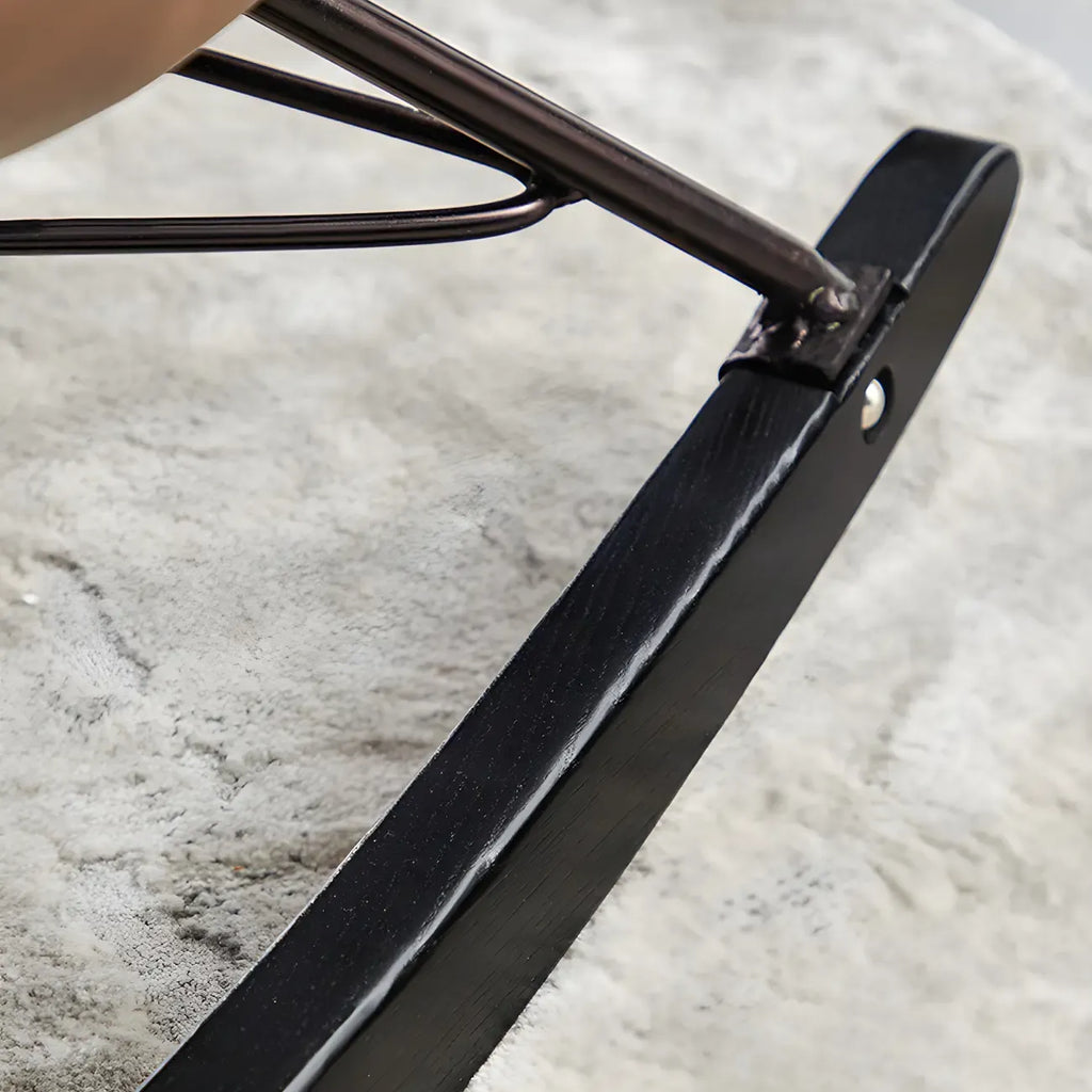 Faux Leather Upholstered Rocking Chair Stylish 2 Seat for Indoor