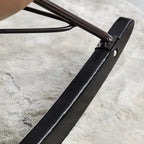 Faux Leather Upholstered Rocking Chair Stylish 2 Seat for Indoor