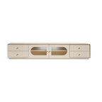 63 Contemporary White Pine Wood TV Stand with 4 Drawers