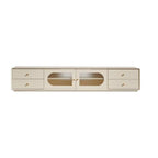 63 Contemporary White Pine Wood TV Stand with 4 Drawers