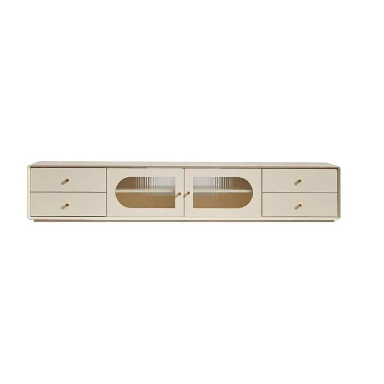 63 Contemporary White Pine Wood TV Stand with 4 Drawers