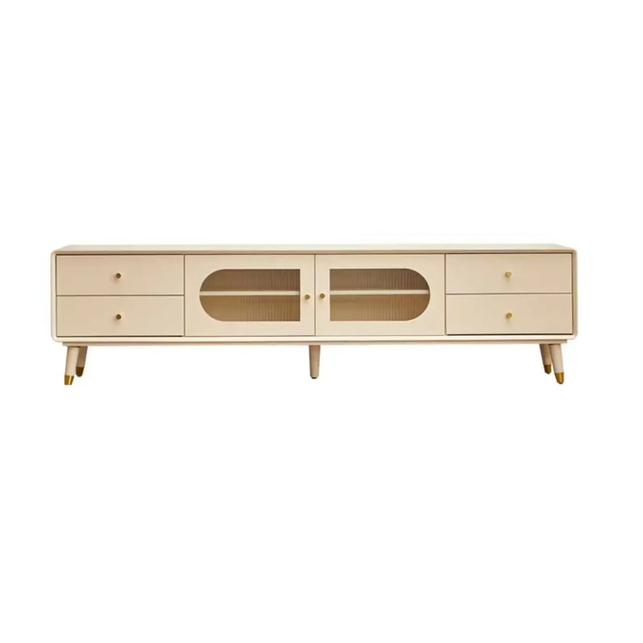 63 Contemporary White Pine Wood TV Stand with 4 Drawers