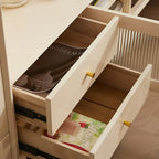63 Contemporary White Pine Wood TV Stand with 4 Drawers