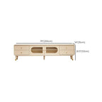 63 Contemporary White Pine Wood TV Stand with 4 Drawers