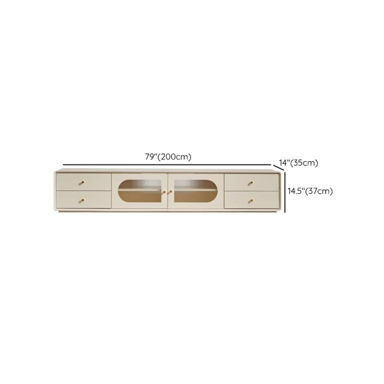 63 Contemporary White Pine Wood TV Stand with 4 Drawers