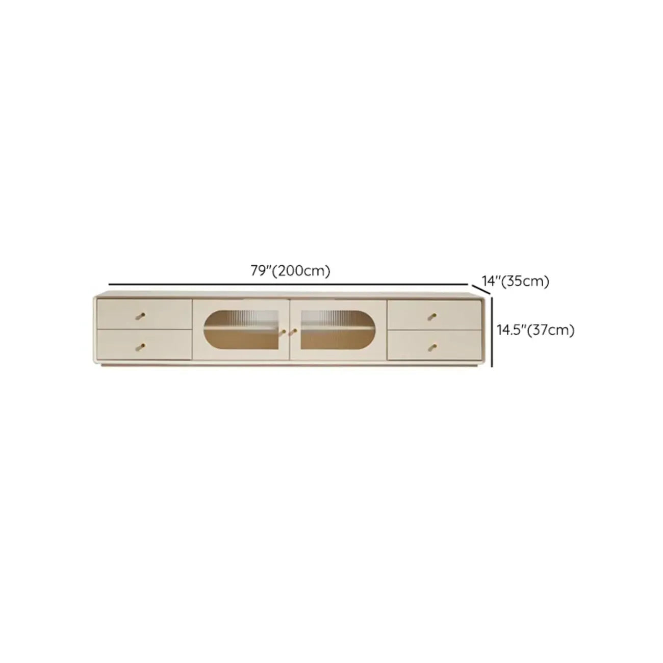 63 Contemporary White Pine Wood TV Stand with 4 Drawers