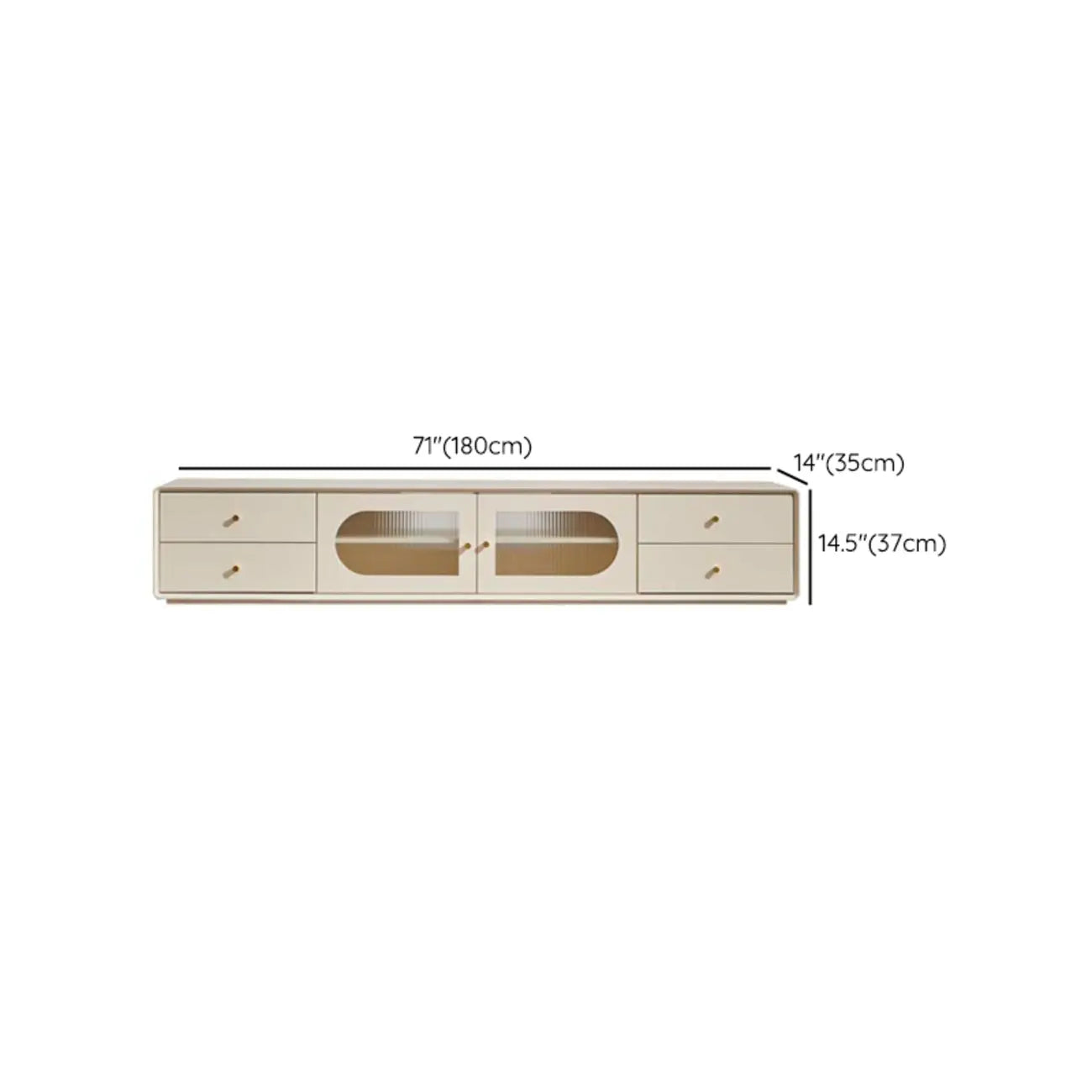 63 Contemporary White Pine Wood TV Stand with 4 Drawers