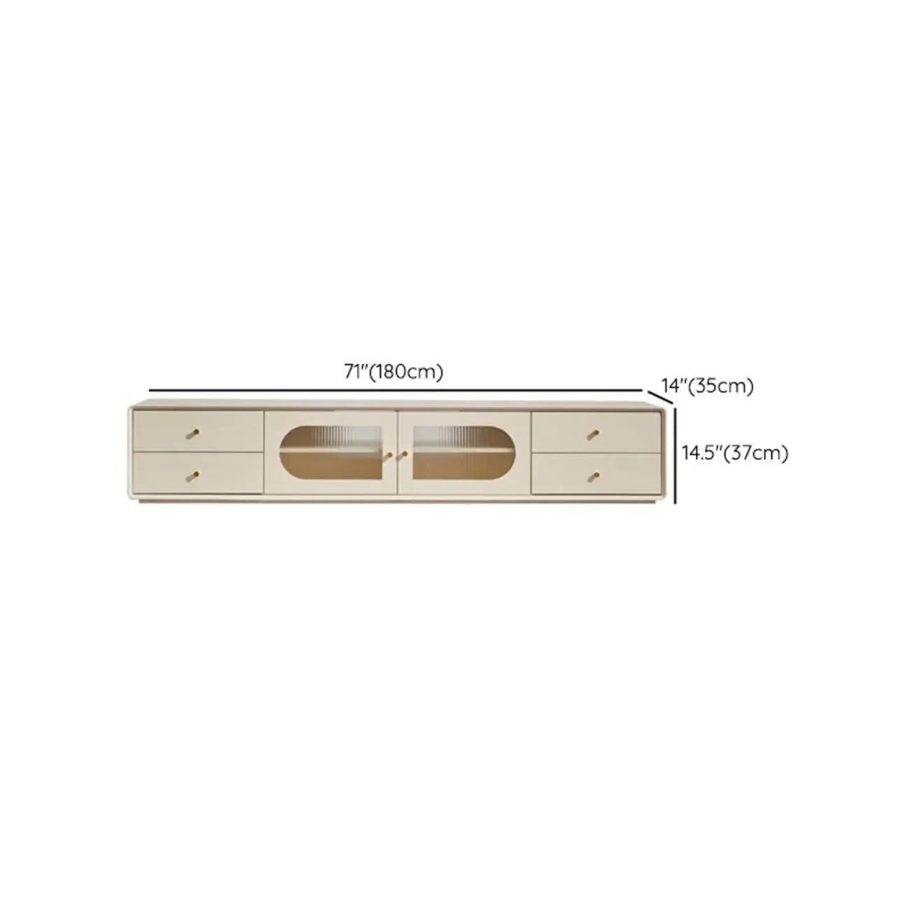 63 Contemporary White Pine Wood TV Stand with 4 Drawers