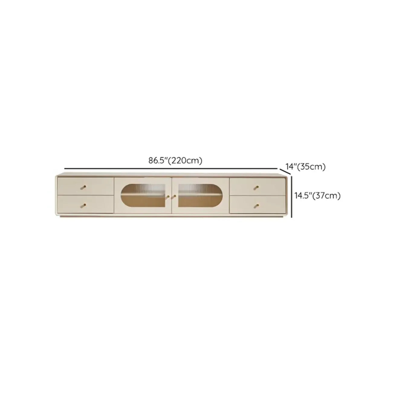 63 Contemporary White Pine Wood TV Stand with 4 Drawers