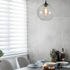 Modern Single Glass Globe Pendant Light for Residential Use