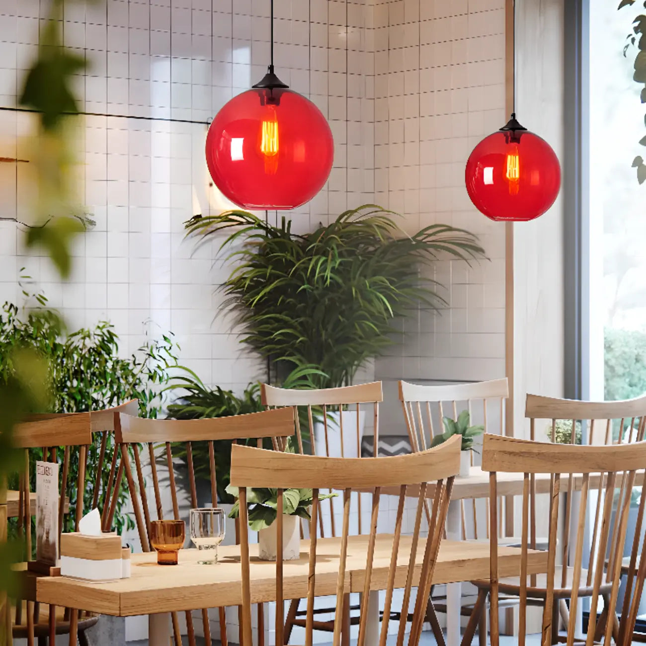 Modern Single Glass Globe Pendant Light for Residential Use