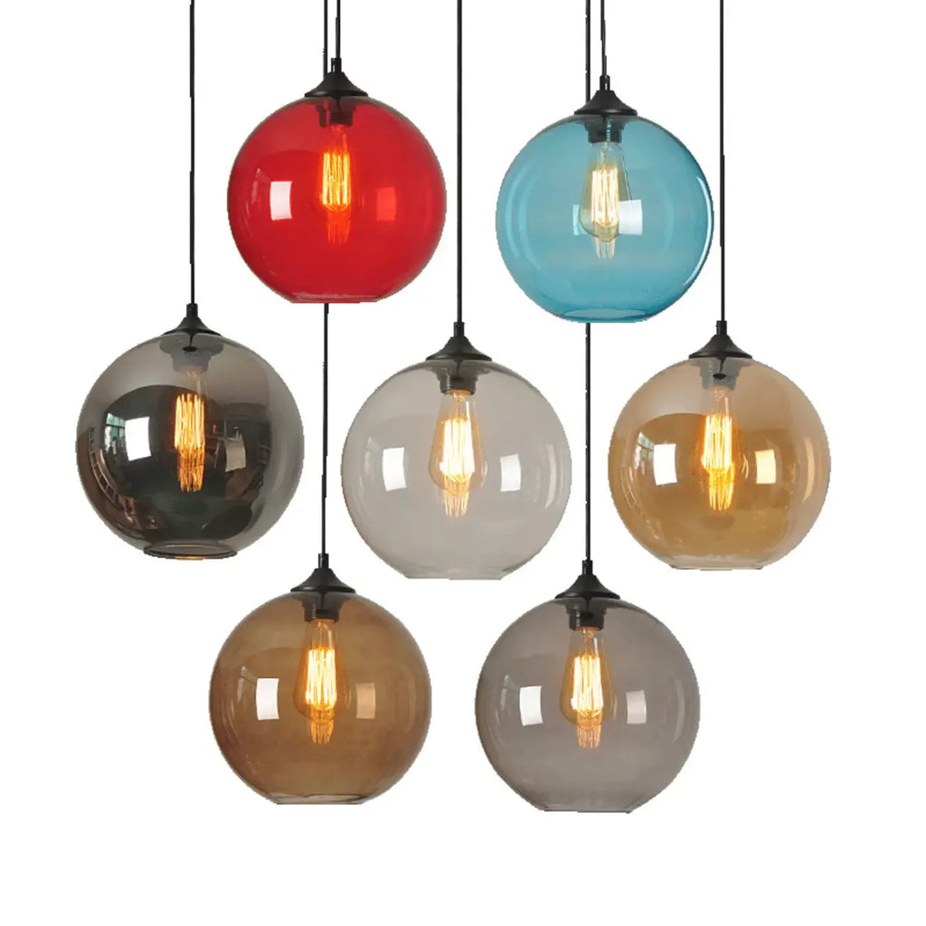 Modern Single Glass Globe Pendant Light for Residential Use