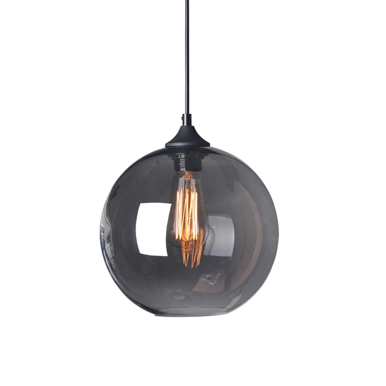 Modern Single Glass Globe Pendant Light for Residential Use