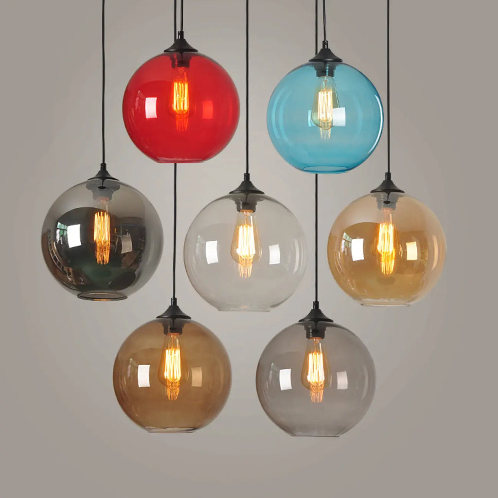 Modern Single Glass Globe Pendant Light for Residential Use