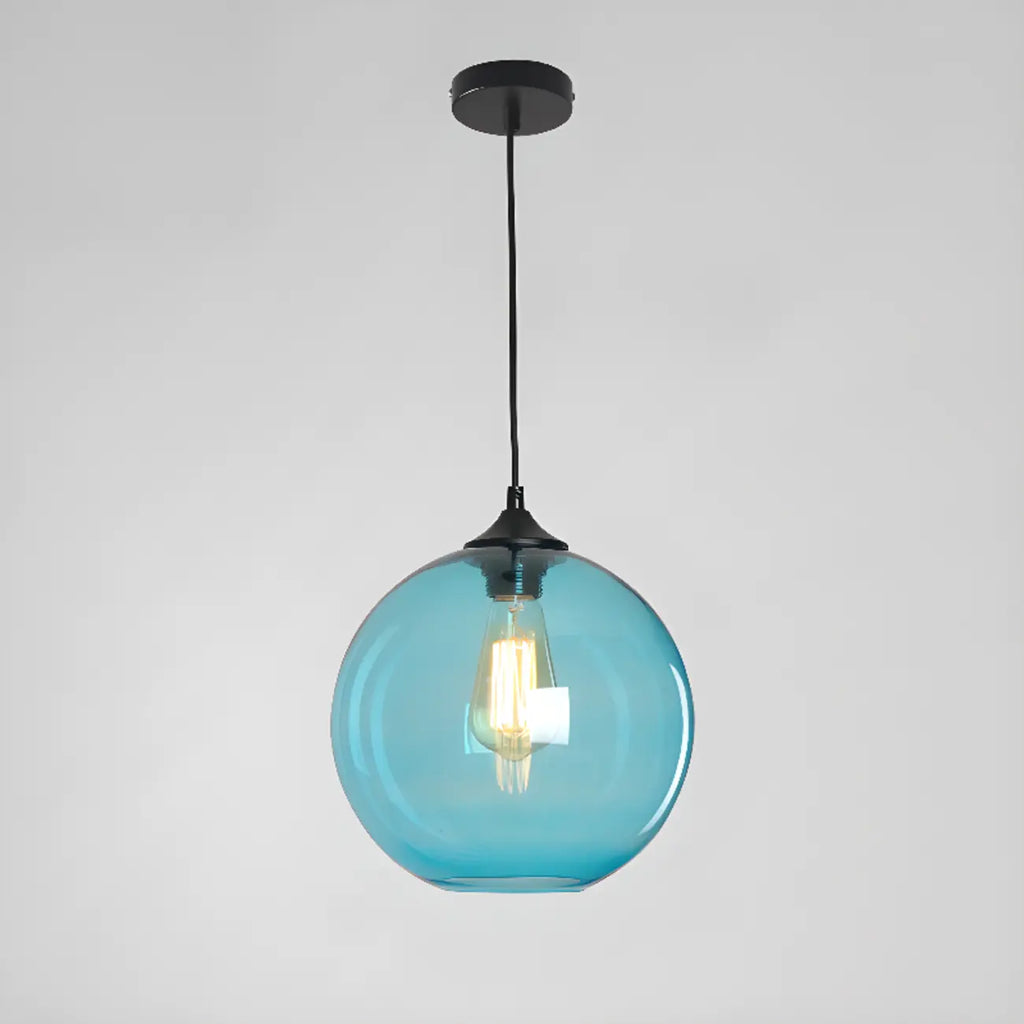 Modern Single Glass Globe Pendant Light for Residential Use