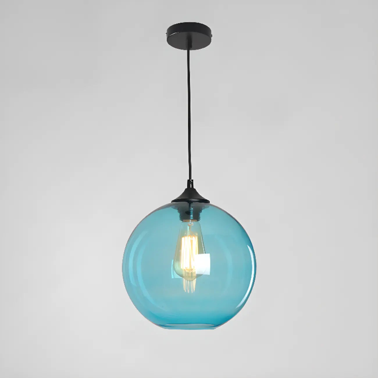 Modern Single Glass Globe Pendant Light for Residential Use