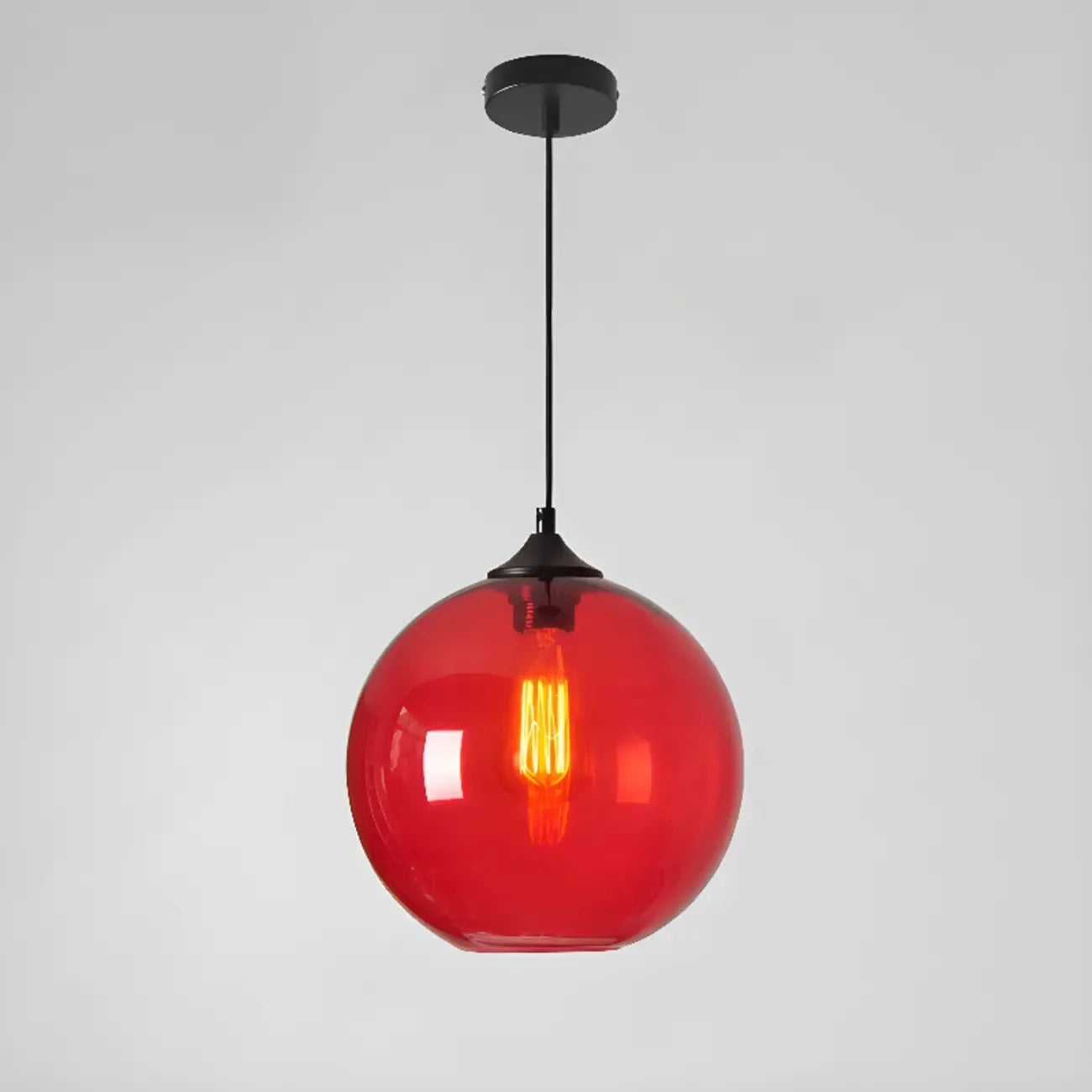 Modern Single Glass Globe Pendant Light for Residential Use