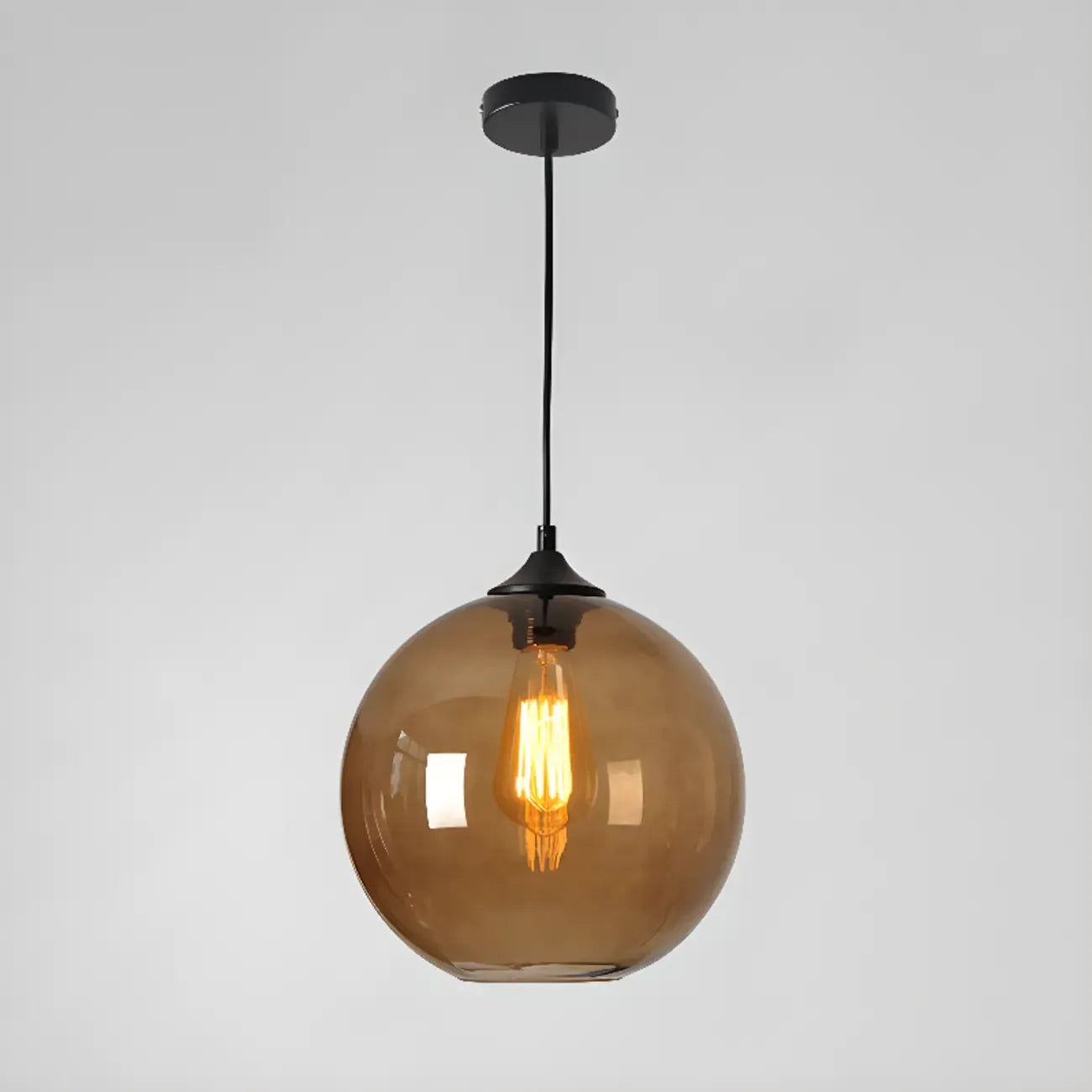 Modern Single Glass Globe Pendant Light for Residential Use