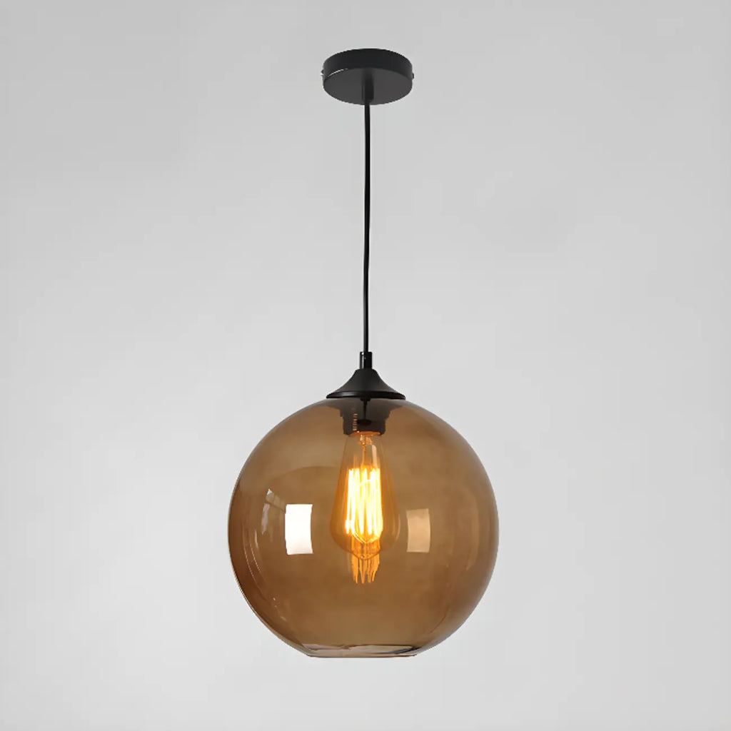 Modern Single Glass Globe Pendant Light for Residential Use