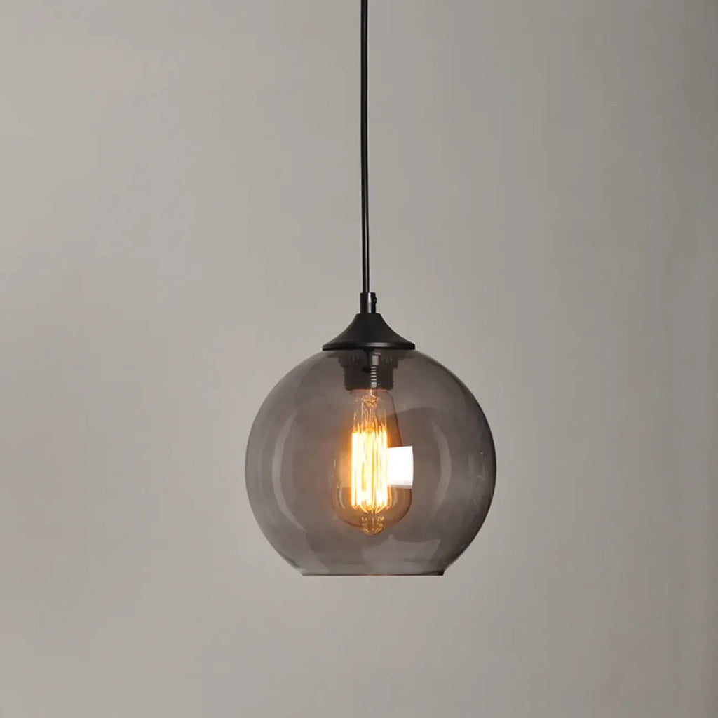 Modern Single Glass Globe Pendant Light for Residential Use