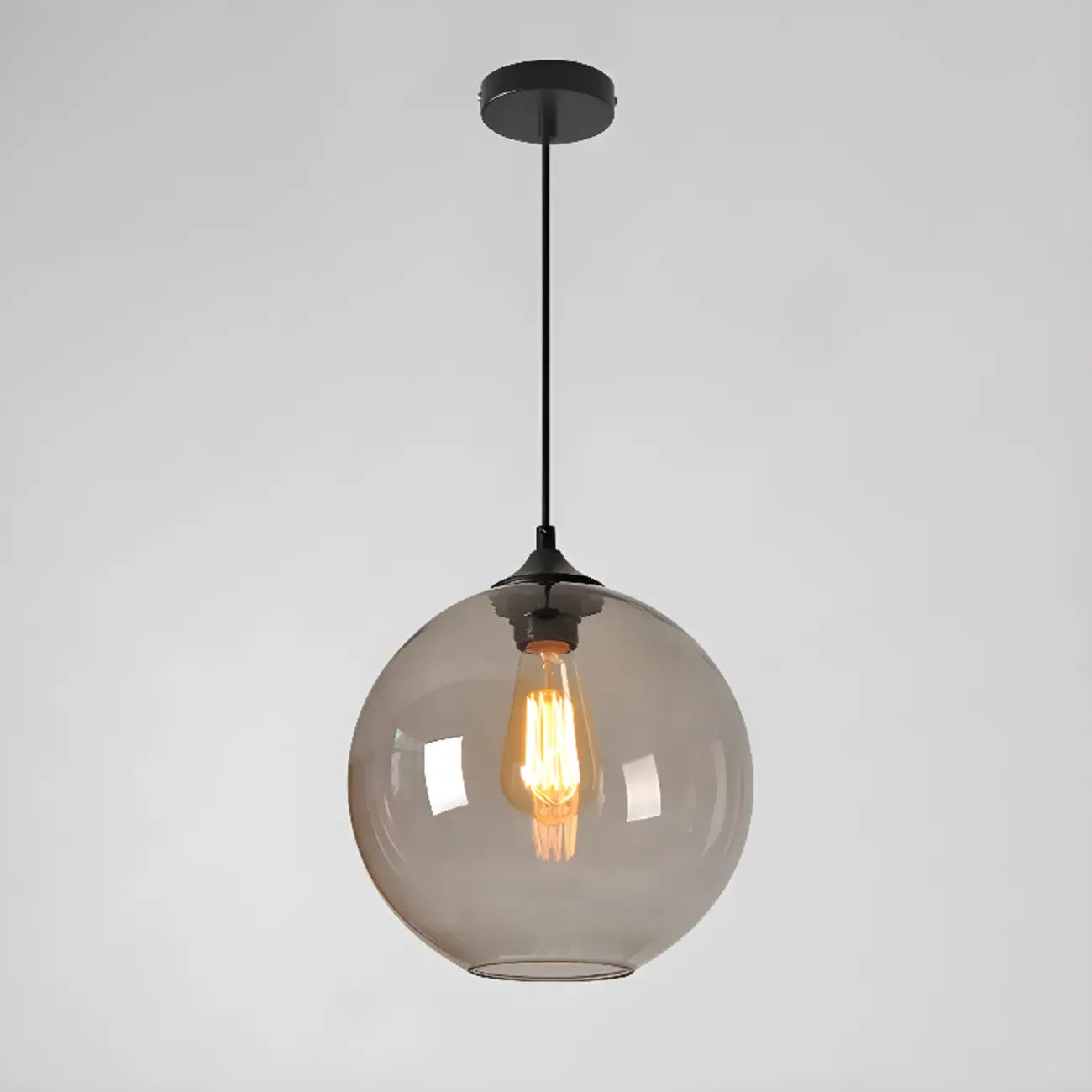 Modern Single Glass Globe Pendant Light for Residential Use