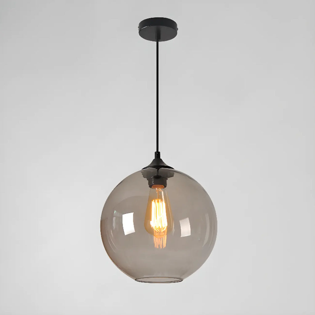 Modern Single Glass Globe Pendant Light for Residential Use