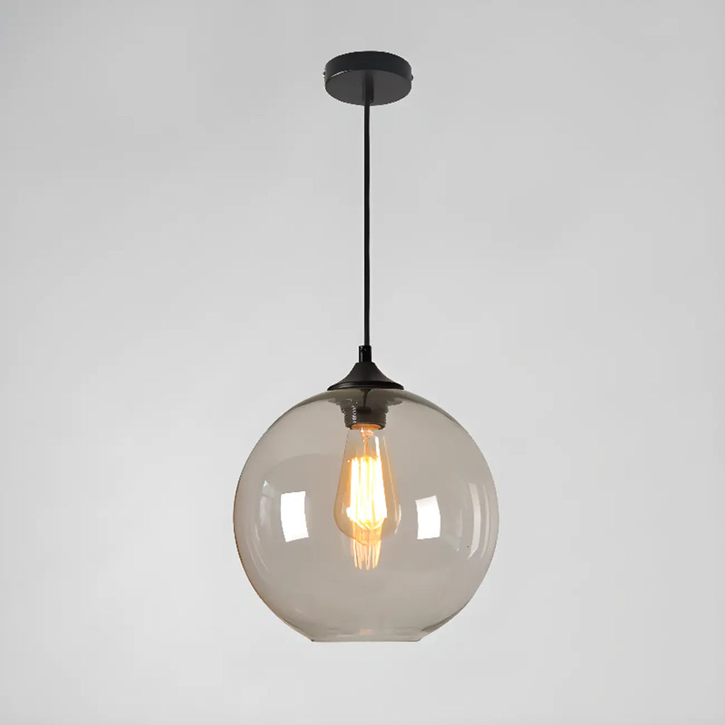 Modern Single Glass Globe Pendant Light for Residential Use