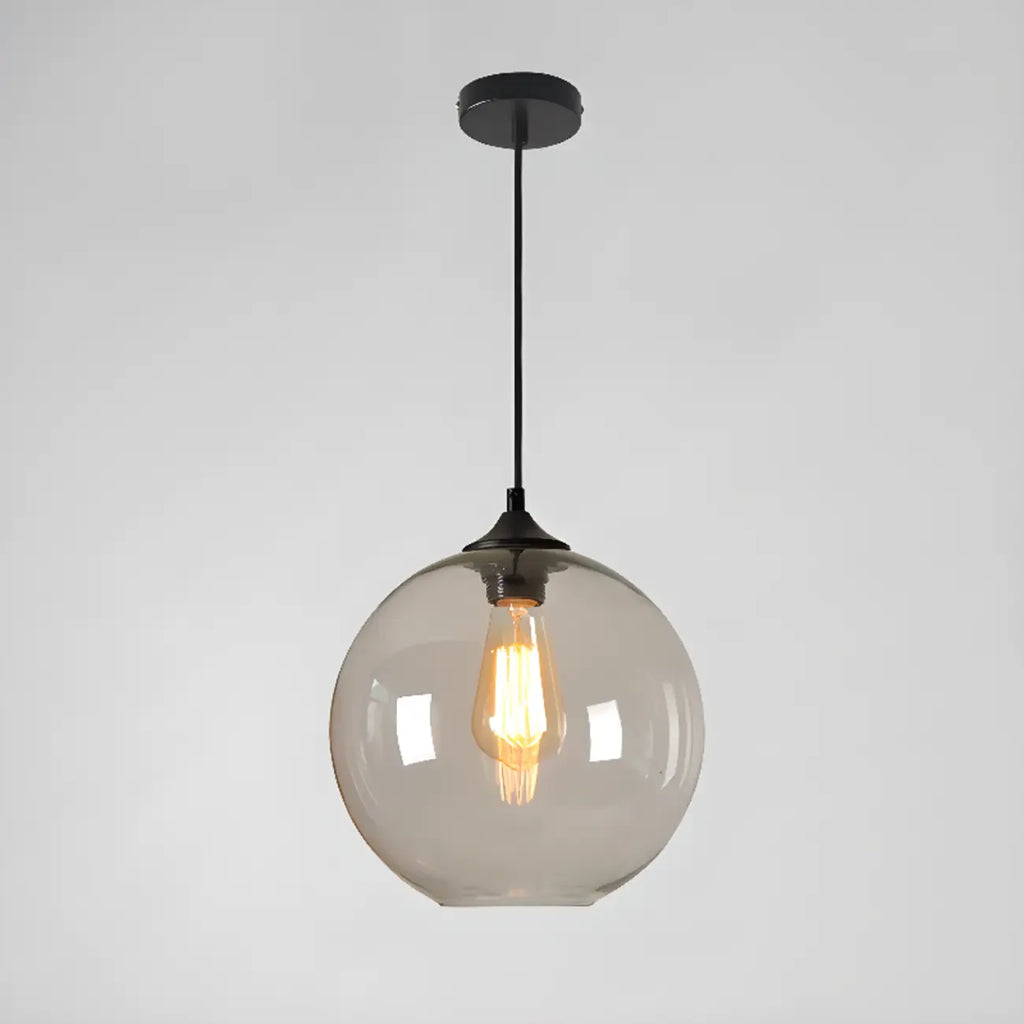 Modern Single Glass Globe Pendant Light for Residential Use