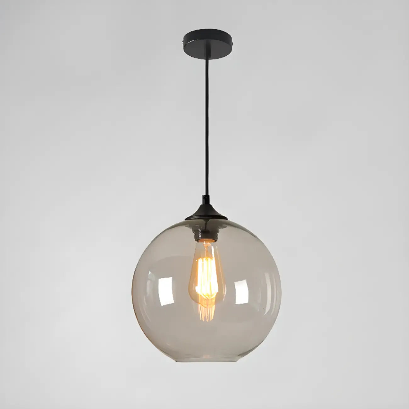 Modern Single Glass Globe Pendant Light for Residential Use