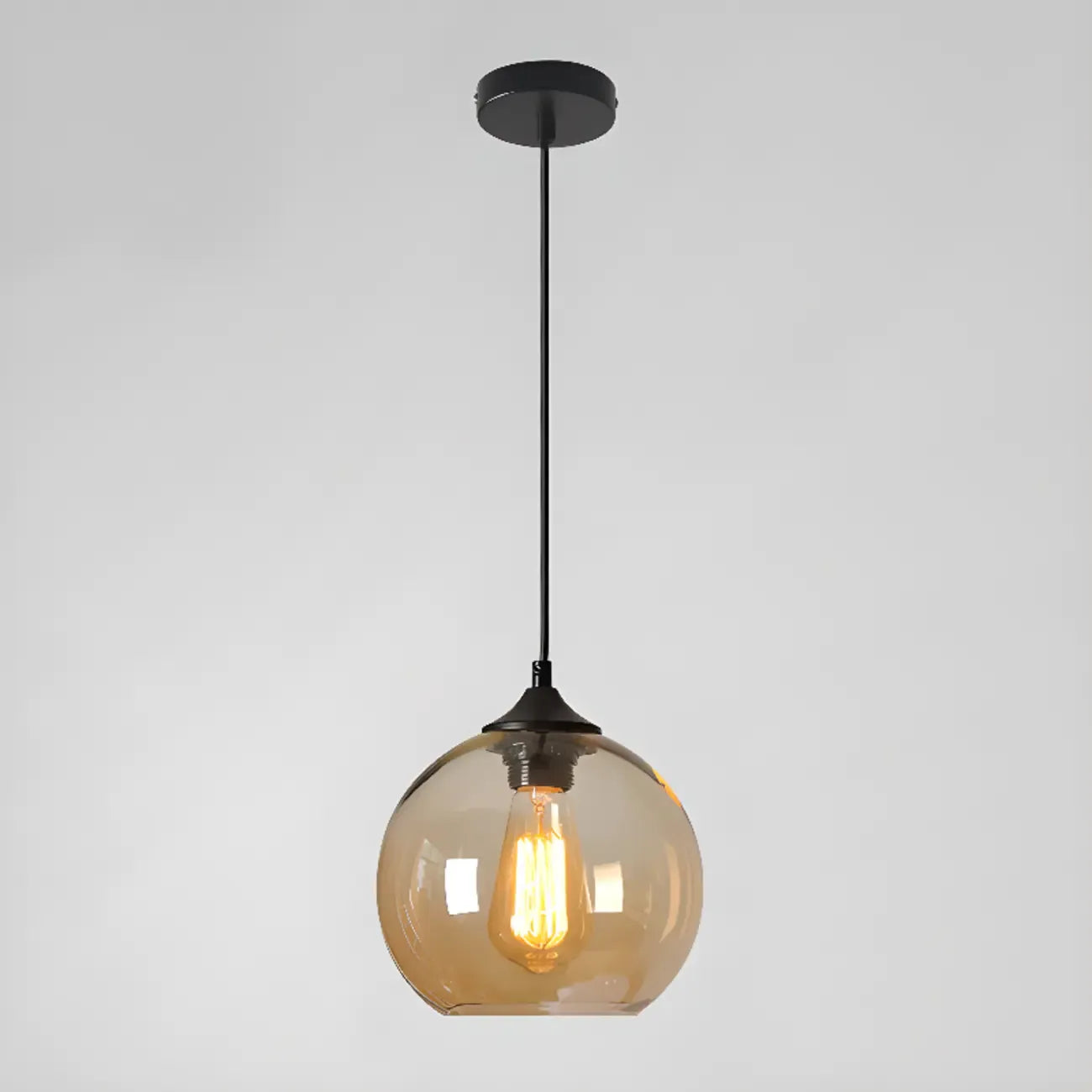 Modern Single Glass Globe Pendant Light for Residential Use