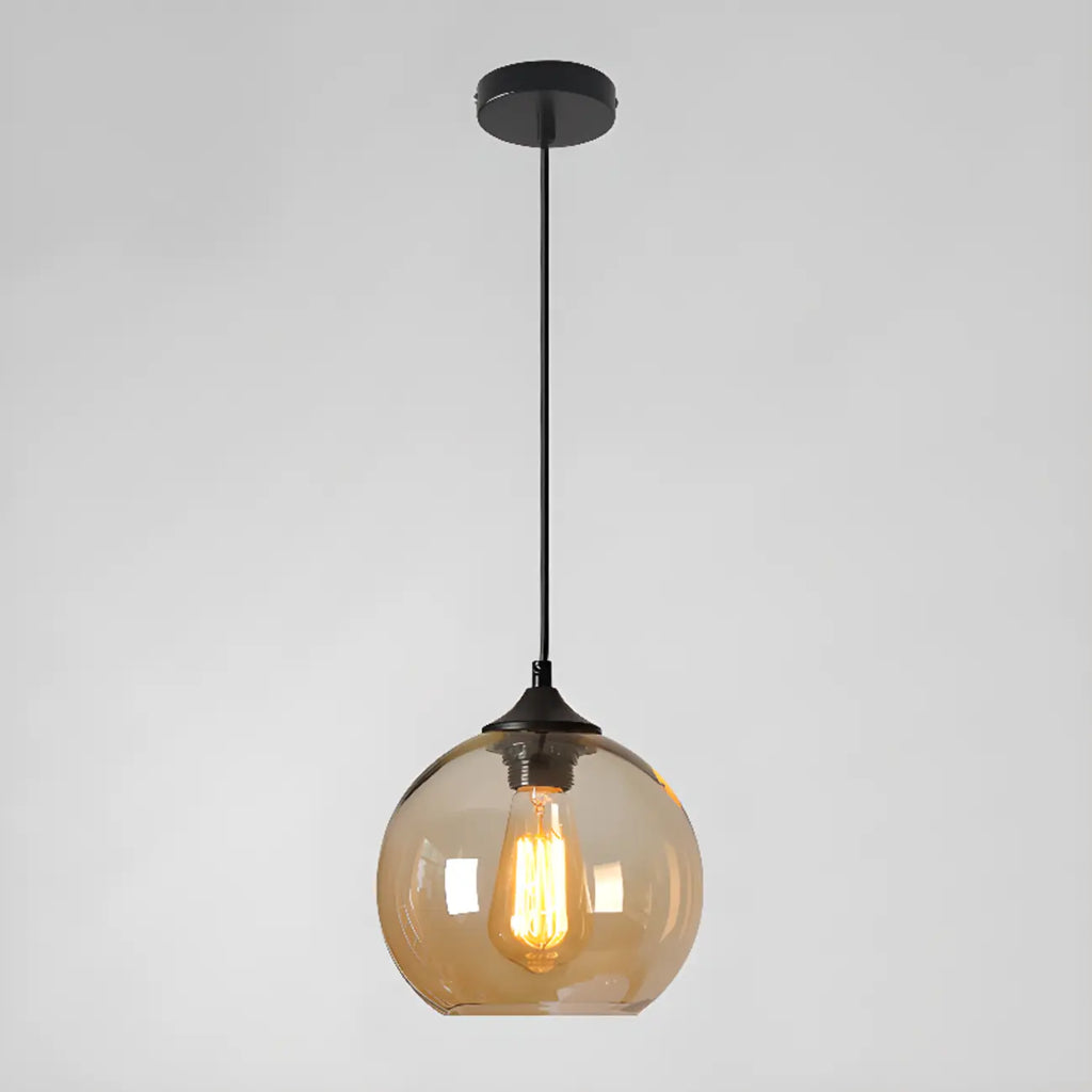 Modern Single Glass Globe Pendant Light for Residential Use