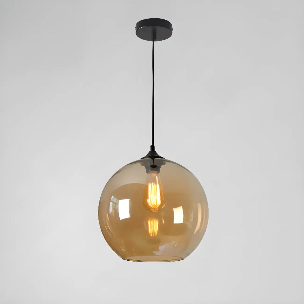 Modern Single Glass Globe Pendant Light for Residential Use