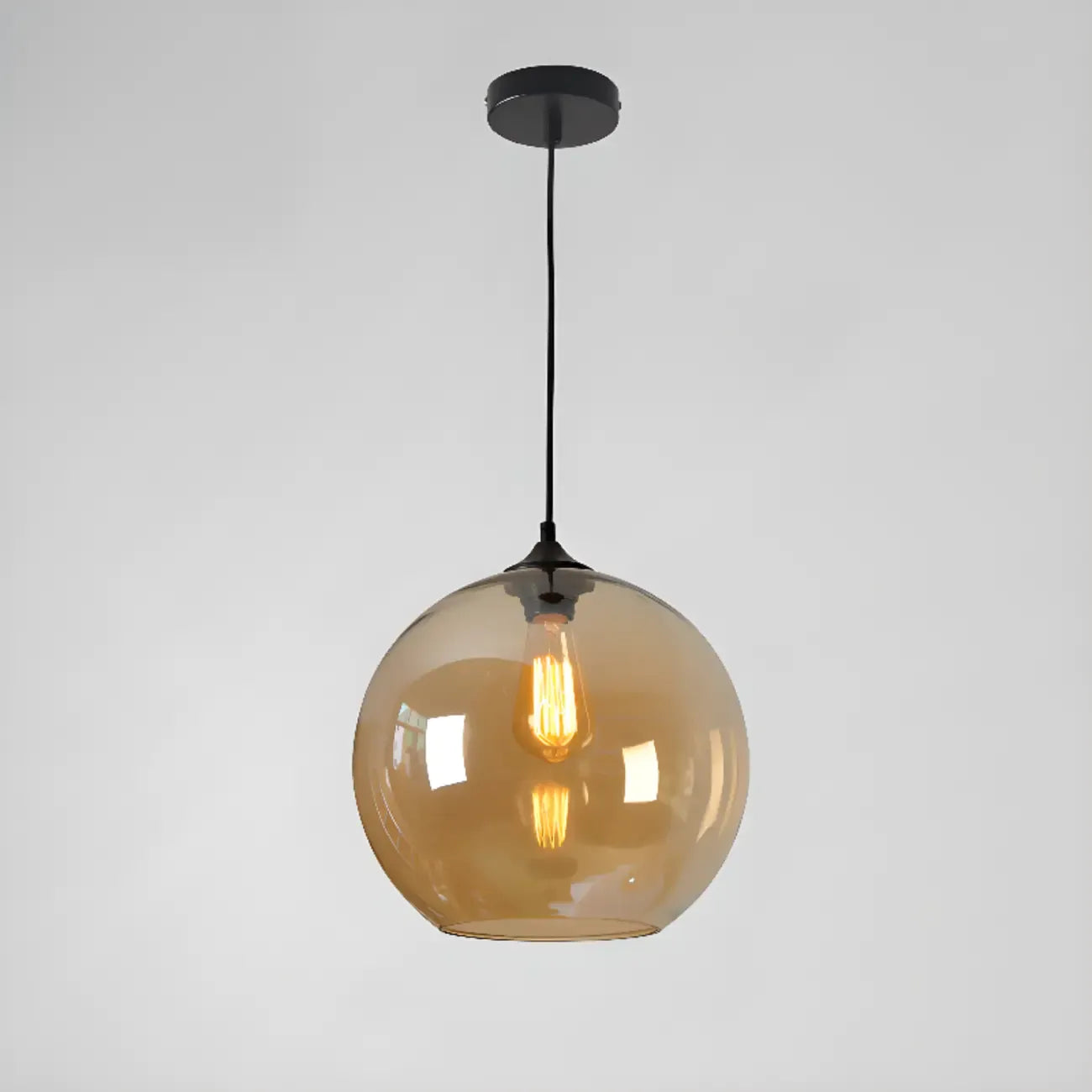 Modern Single Glass Globe Pendant Light for Residential Use