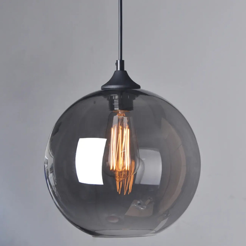 Modern Single Glass Globe Pendant Light for Residential Use