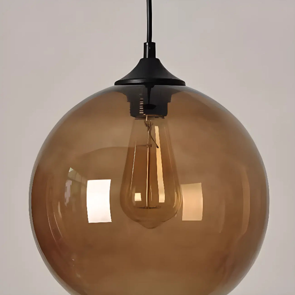 Modern Single Glass Globe Pendant Light for Residential Use