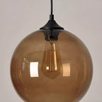 Modern Single Glass Globe Pendant Light for Residential Use
