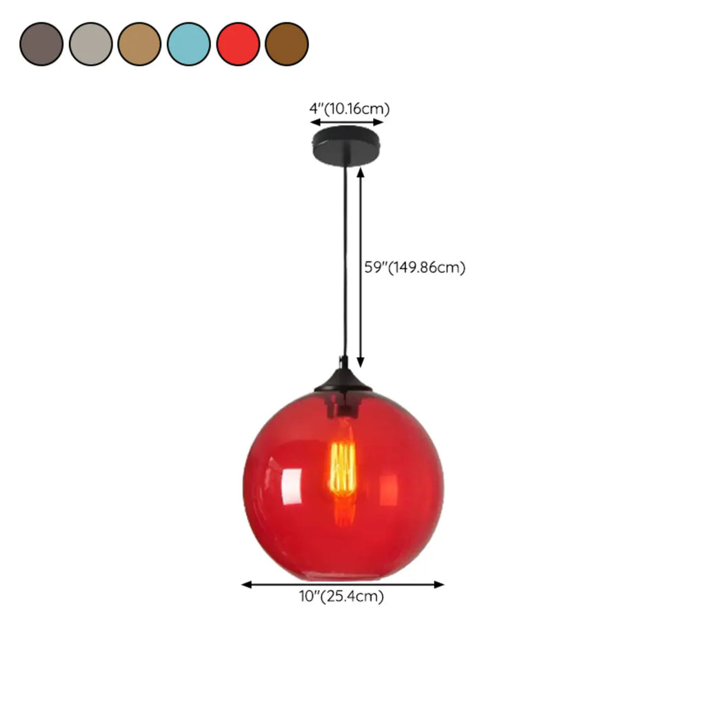 Modern Single Glass Globe Pendant Light for Residential Use