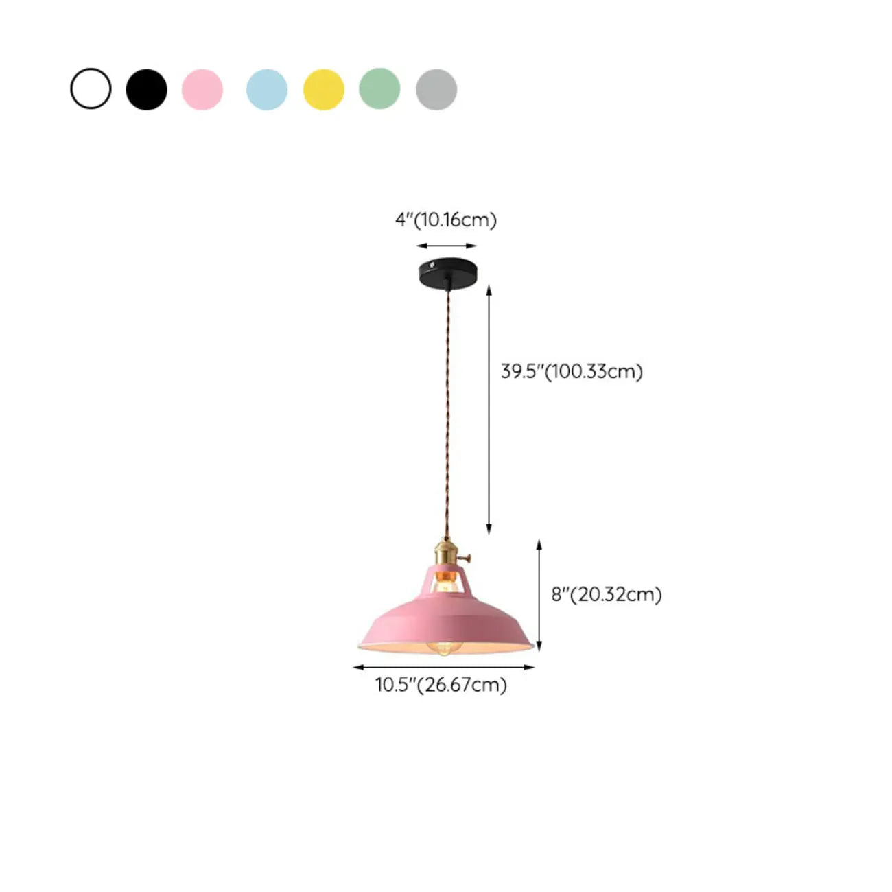 Macaron Iron Dome Pendant Lamp with Hardwired