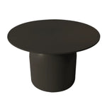 White Minimalist Round Coffee Table with Stone Top