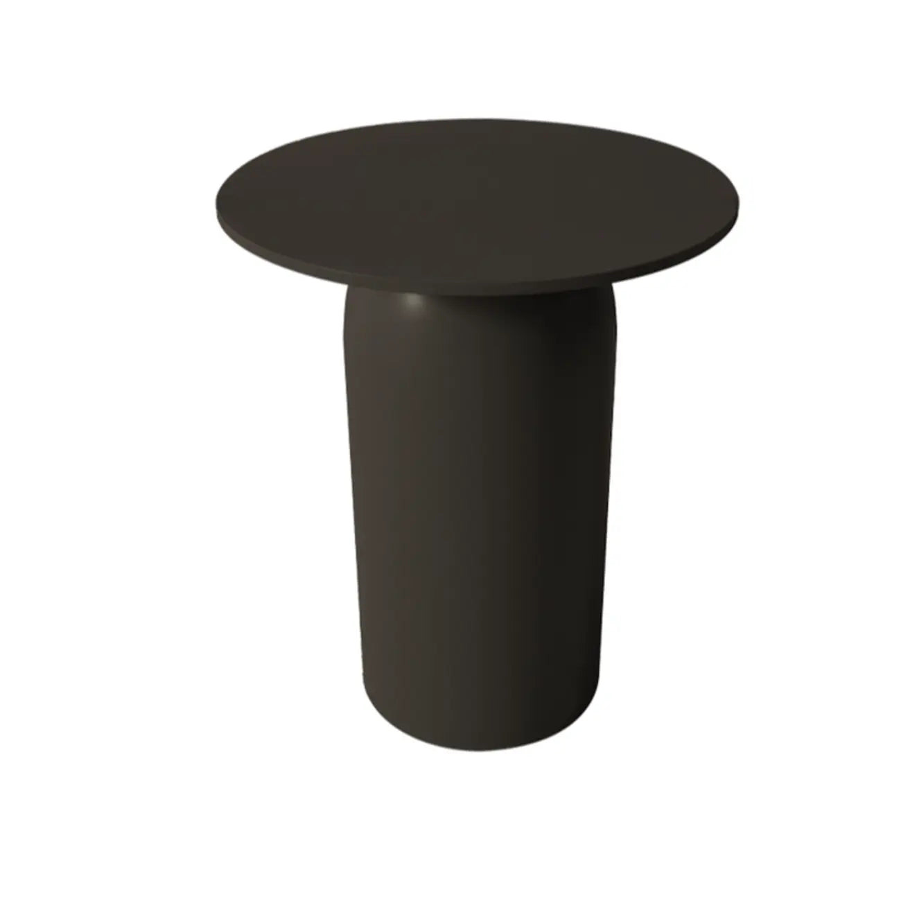 White Minimalist Round Coffee Table with Stone Top