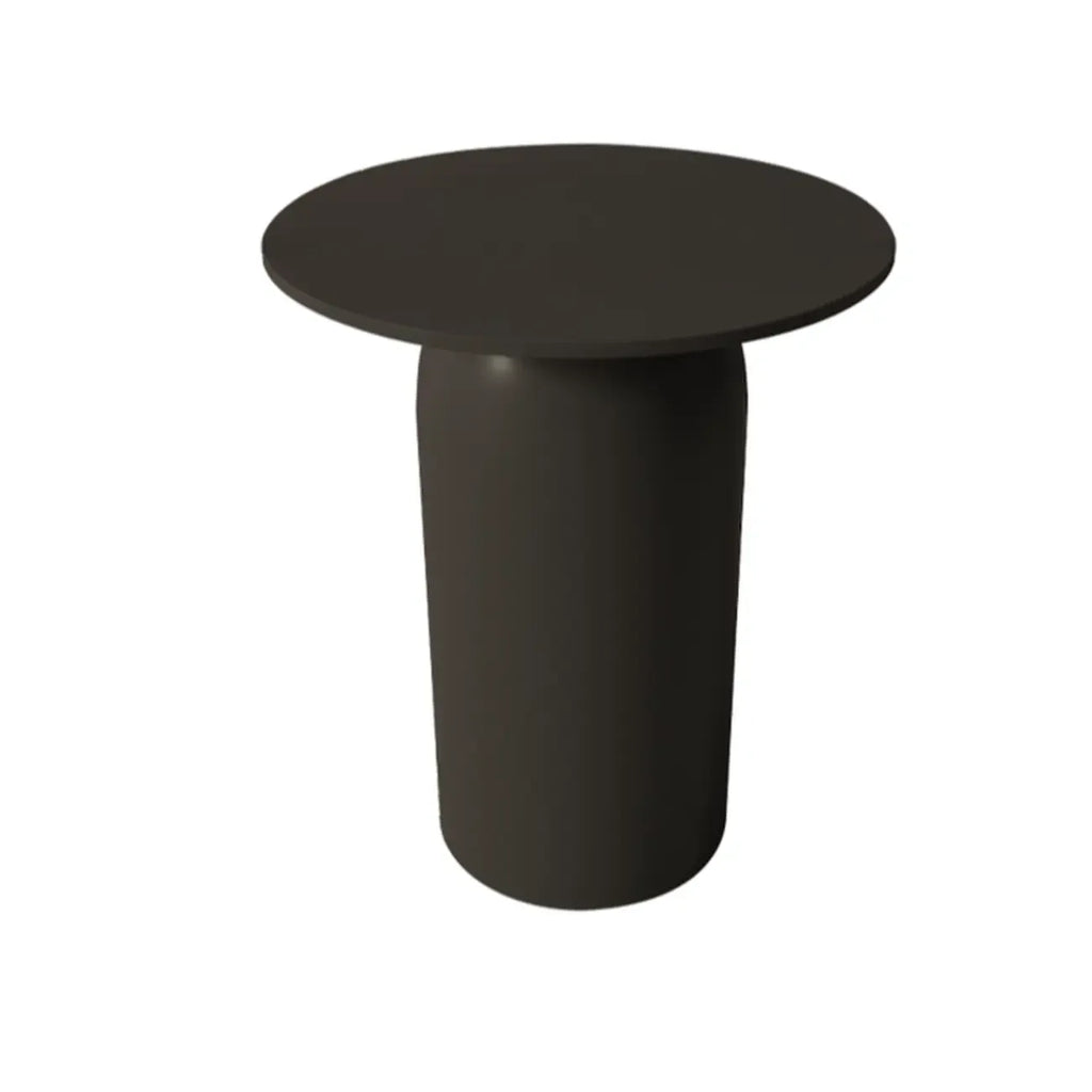 White Minimalist Round Coffee Table with Stone Top