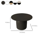 White Minimalist Round Coffee Table with Stone Top