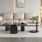 Modern Glass Round Indoor Coffee Table with Pedestal