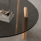 Modern Glass Round Indoor Coffee Table with Pedestal