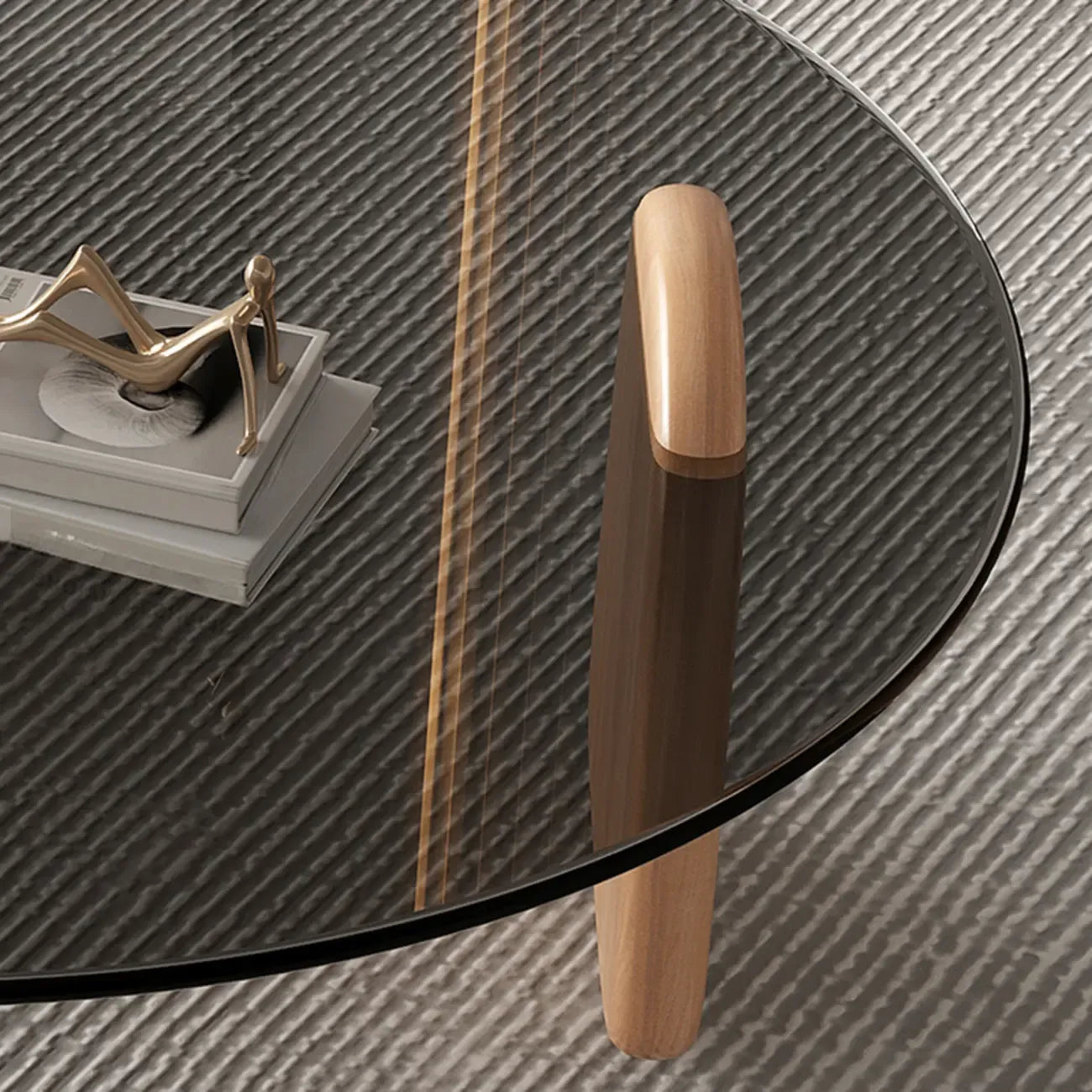 Modern Glass Round Indoor Coffee Table with Pedestal