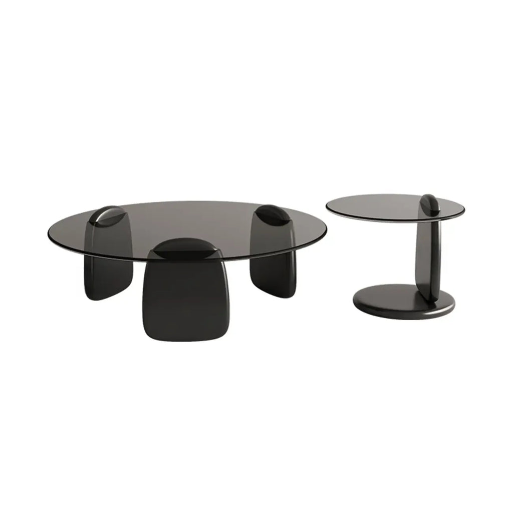 Modern Glass Round Indoor Coffee Table with Pedestal
