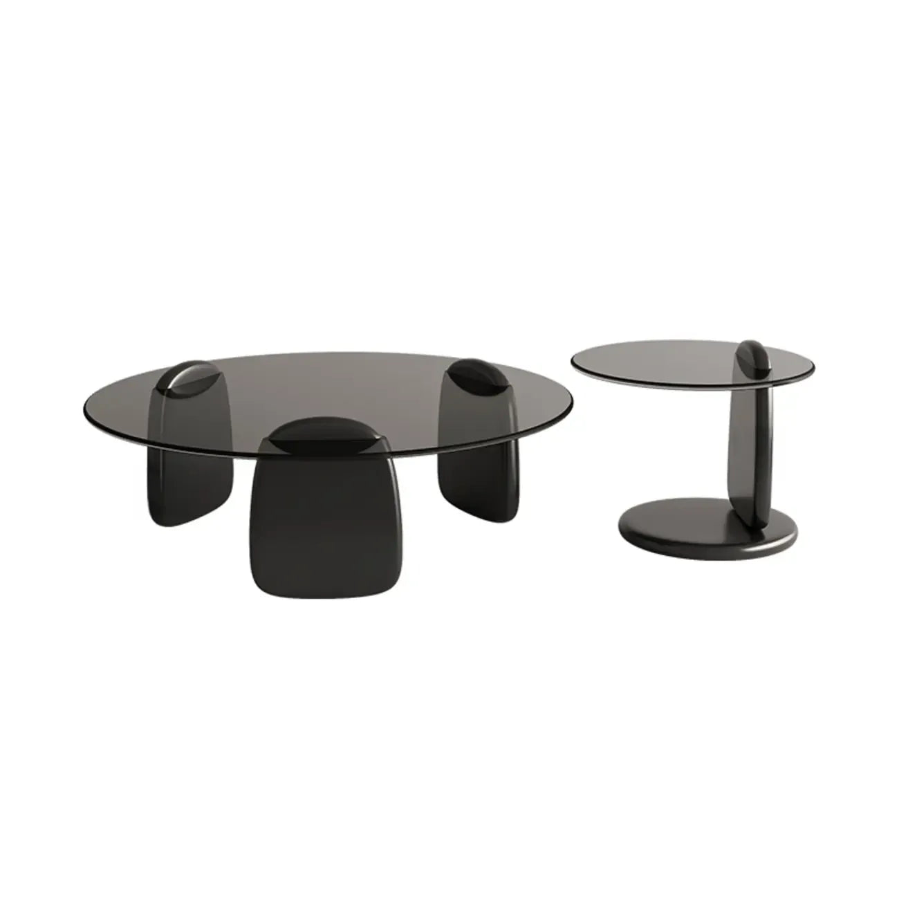 Modern Glass Round Indoor Coffee Table with Pedestal
